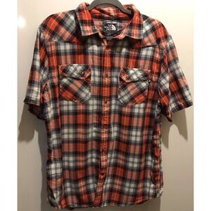 The North Face Plaid Short Sleeve Shirt Mens Size  Large